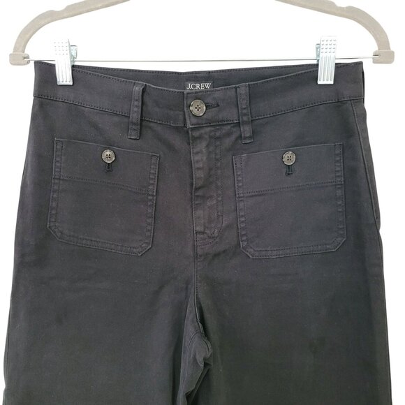 J.Crew High-Rise Cropped Sailor Pants Womens Size 26P Black Cotton Blend - Picture 3 of 6
